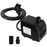 Submersible Pump 400GPH (1500L 25W) Ultra Quiet with Dry Burning Protection 6.5ft High Lift for Fountains, Hydroponics, Ponds, Aquariums & More……