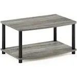 Furinno Turn-N-Tube 2-Tier Elevated TV Stand, Oak Grey/Black