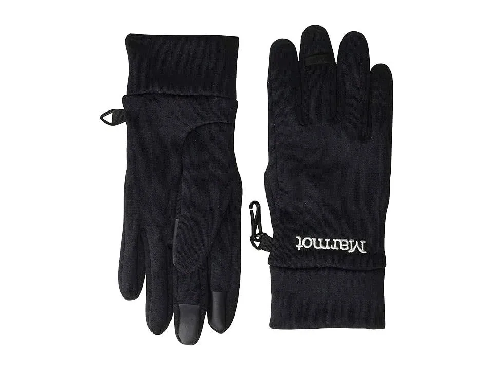 MARMOT WOMEN&#039;S MEDIUM POWER STRETCH TOUCH SCREEN COMPATIBLE BLACK GLOVES #12960