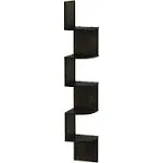 Furinno Rossi Wall Mount Floating Corner Shelf, 5-Tier Radial, Espresso