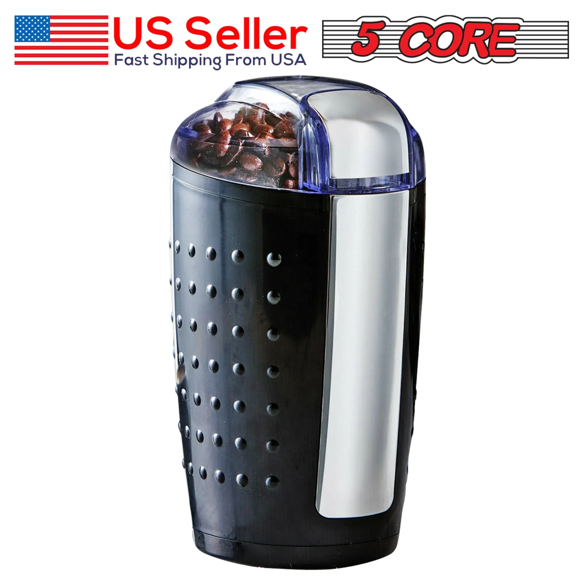 5Core Coffee Grinder 85 Gram Capacity 150W Electric Bean Spice Grinders Black