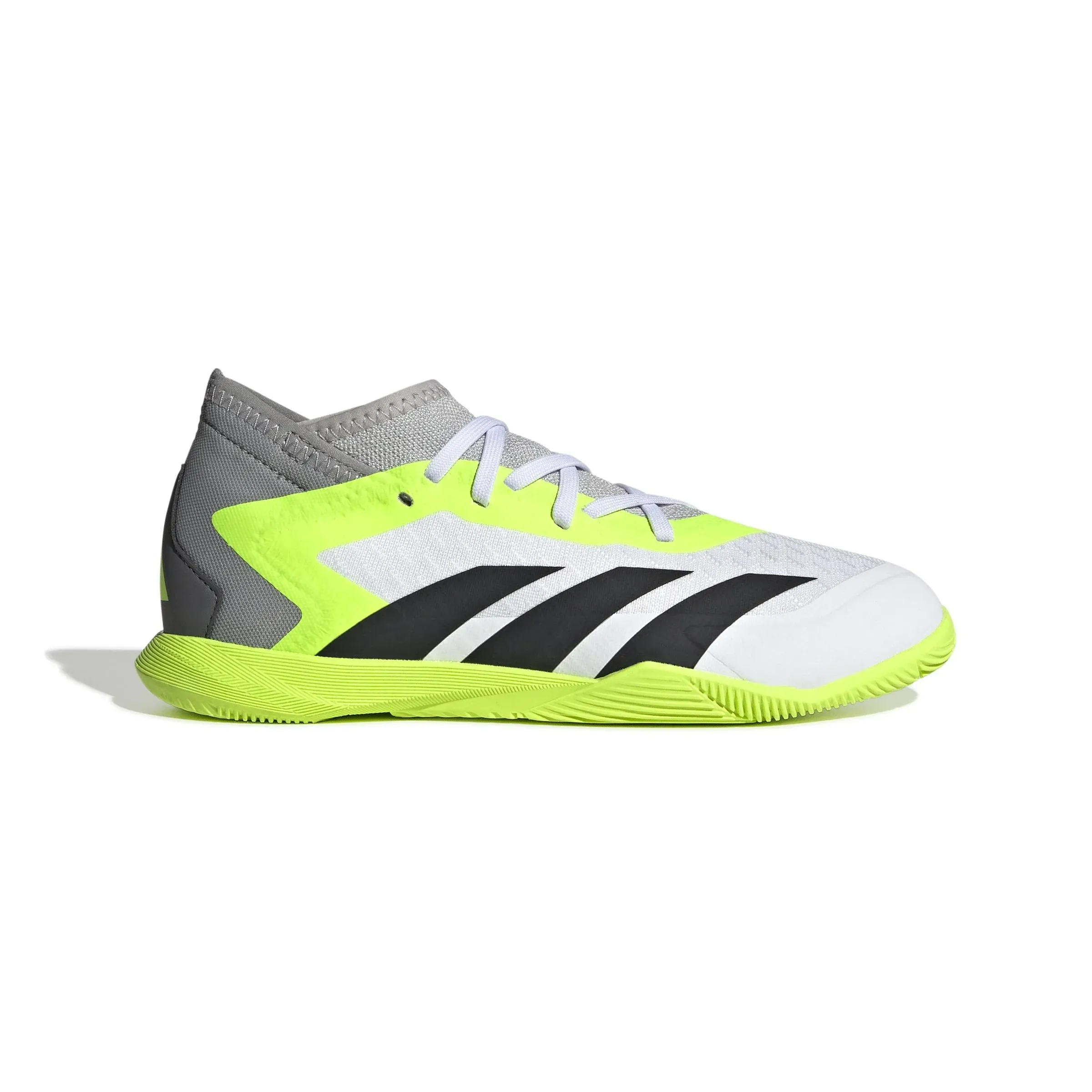 adidas Kids Soccer Predator Accuracy.4 Indoor Sala (Little Kid/Big Kid) (Footwear White/Core Black/Lucid Lemon) Kid's Shoes