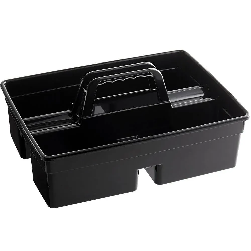 Executive Carry Caddy, Two Compartments, Plastic, 10.75 X 6.5, Black