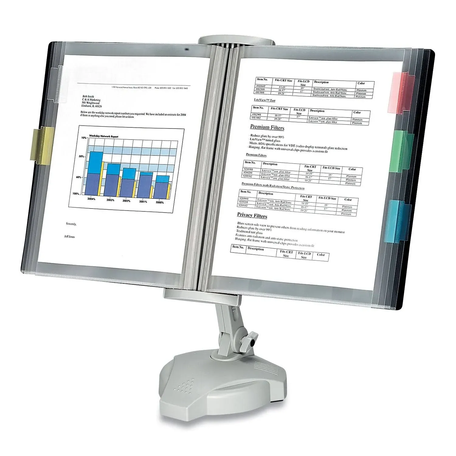 Fellowes 22300 Desktop Reference Rack,W8d Base,21-1/8-Inch X7-1/8-Inch X18-5/8,Pm