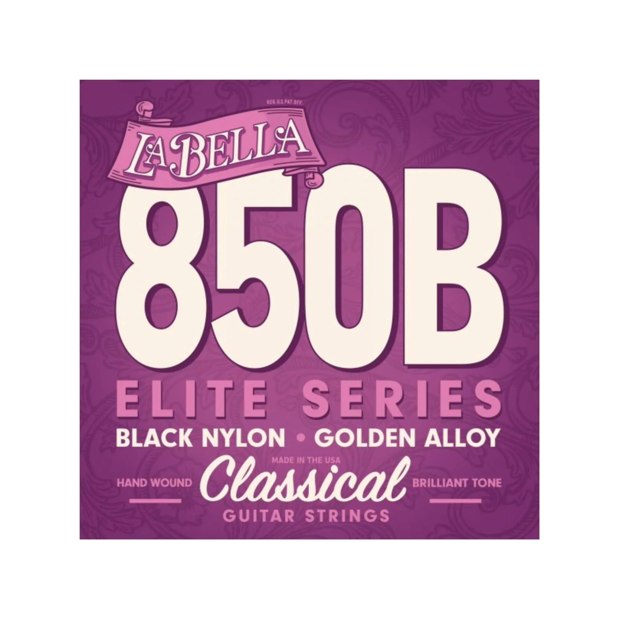 La Bella 850B Elite - Black Nylon, Golden Alloy Classical Guitar String