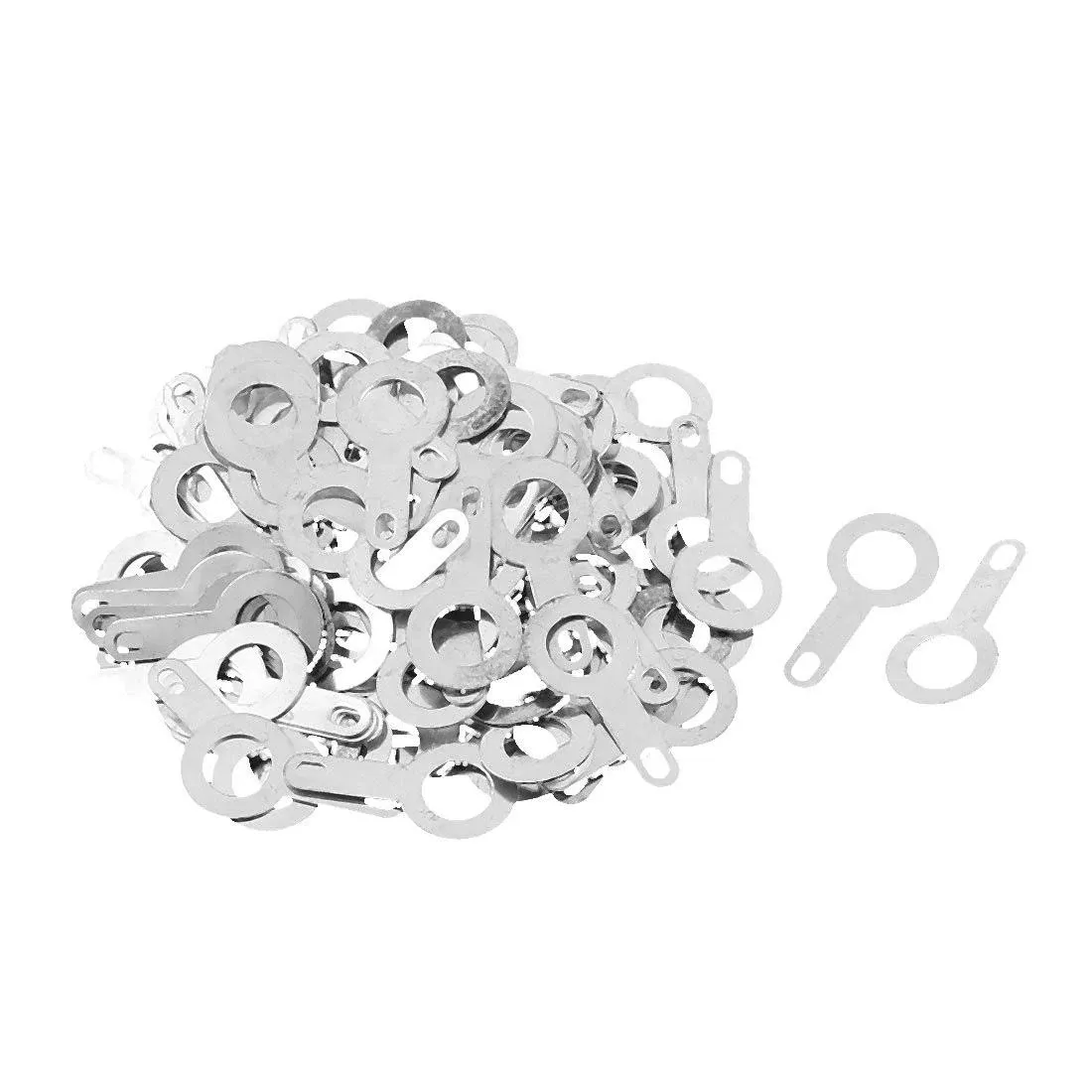 uxcell M5.2 Lug Plate Solder Ring Terminal Connector Crimp Silver Tone 100pcs