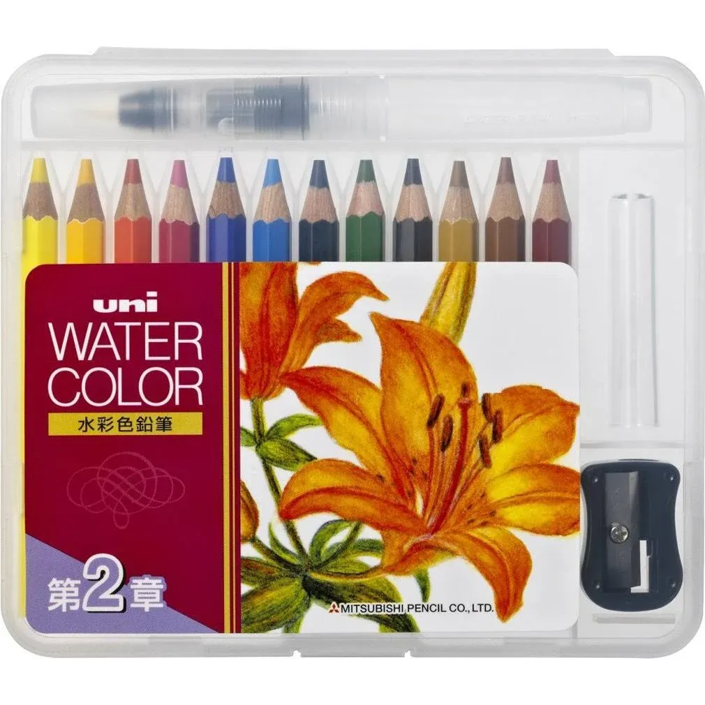 Mitsubishi pencil watercolor color pencil Uniwater Color compact From Japan