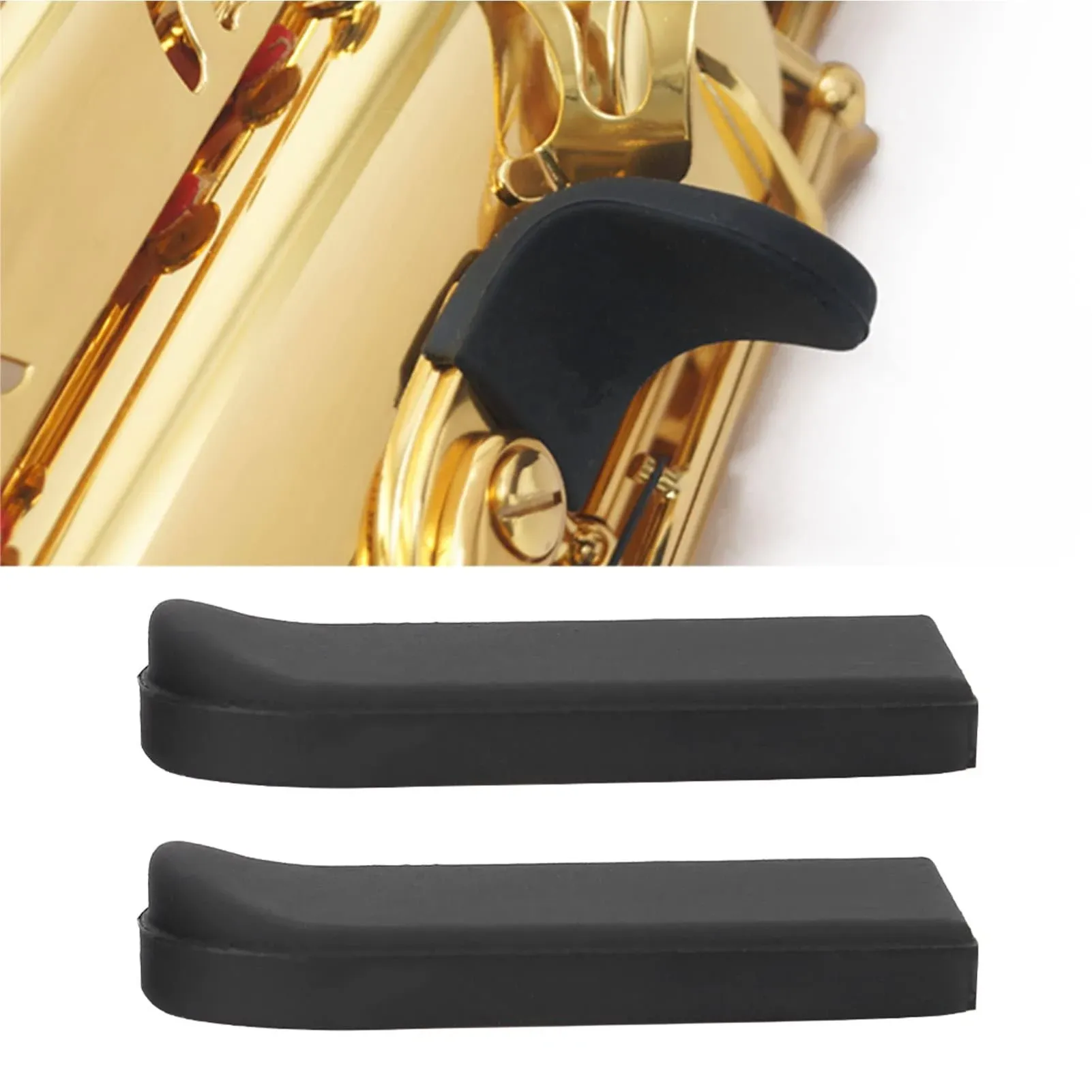 2PCS Saxophone Thumb Rest, Comfortable Saxophone Thumb Finger Rest Pad, Rubber Sax Gel Cushion Pad, for Tenor Saxophone, Baritone Saxophone