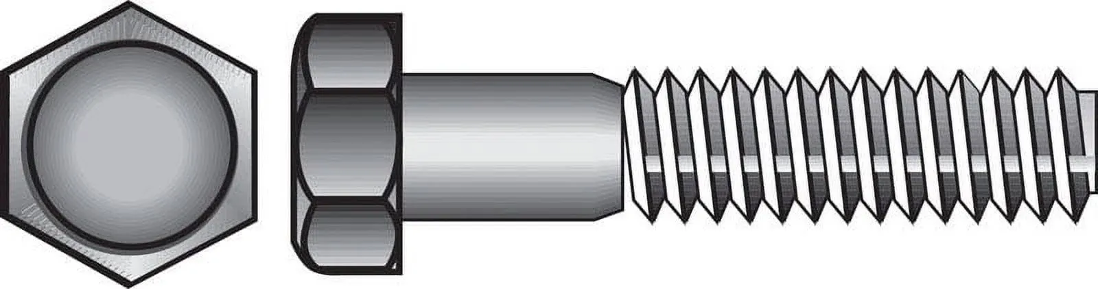 Hillman Zinc Steel Coarse Hex Bolt 1/4in Dia. x 3-1/2in L 100 PC