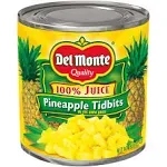 Del Monte Pineapple Tidbits In 100% Juice 15.25 Oz. Can, 12 Pack, 15.25 Oz (Pack Of 12)