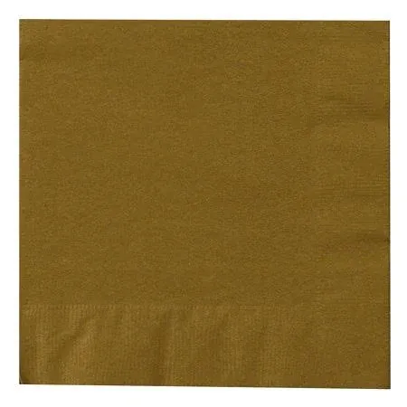 Creative Converting 663276B Touch of Color 2-Ply Paper Lunch Napkins (50 Count), Glittering Gold, 6.5"x6.5"