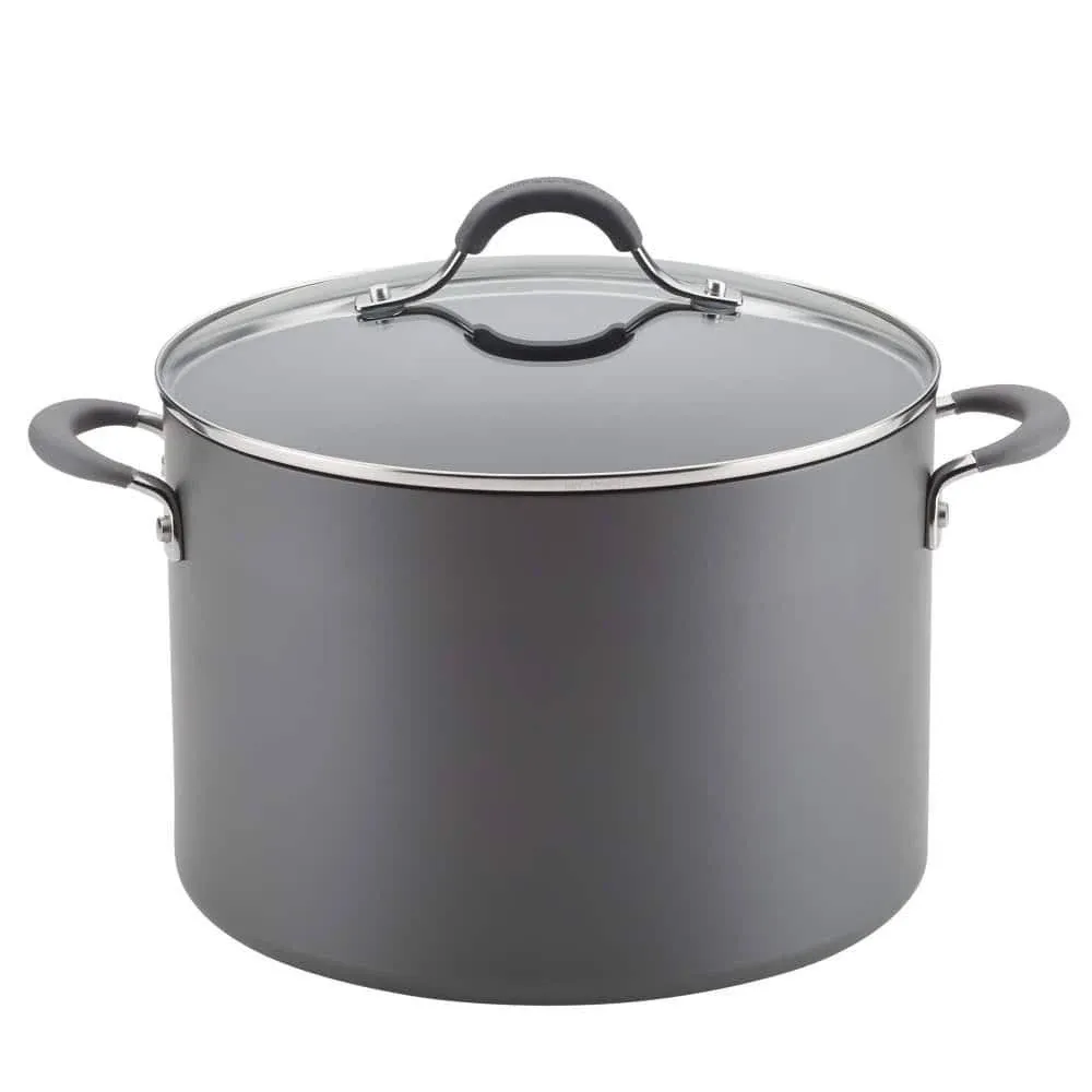 Circulon Radiance 10-Qt. Hard-Anodized Nonstick Wide Stockpot, Gray