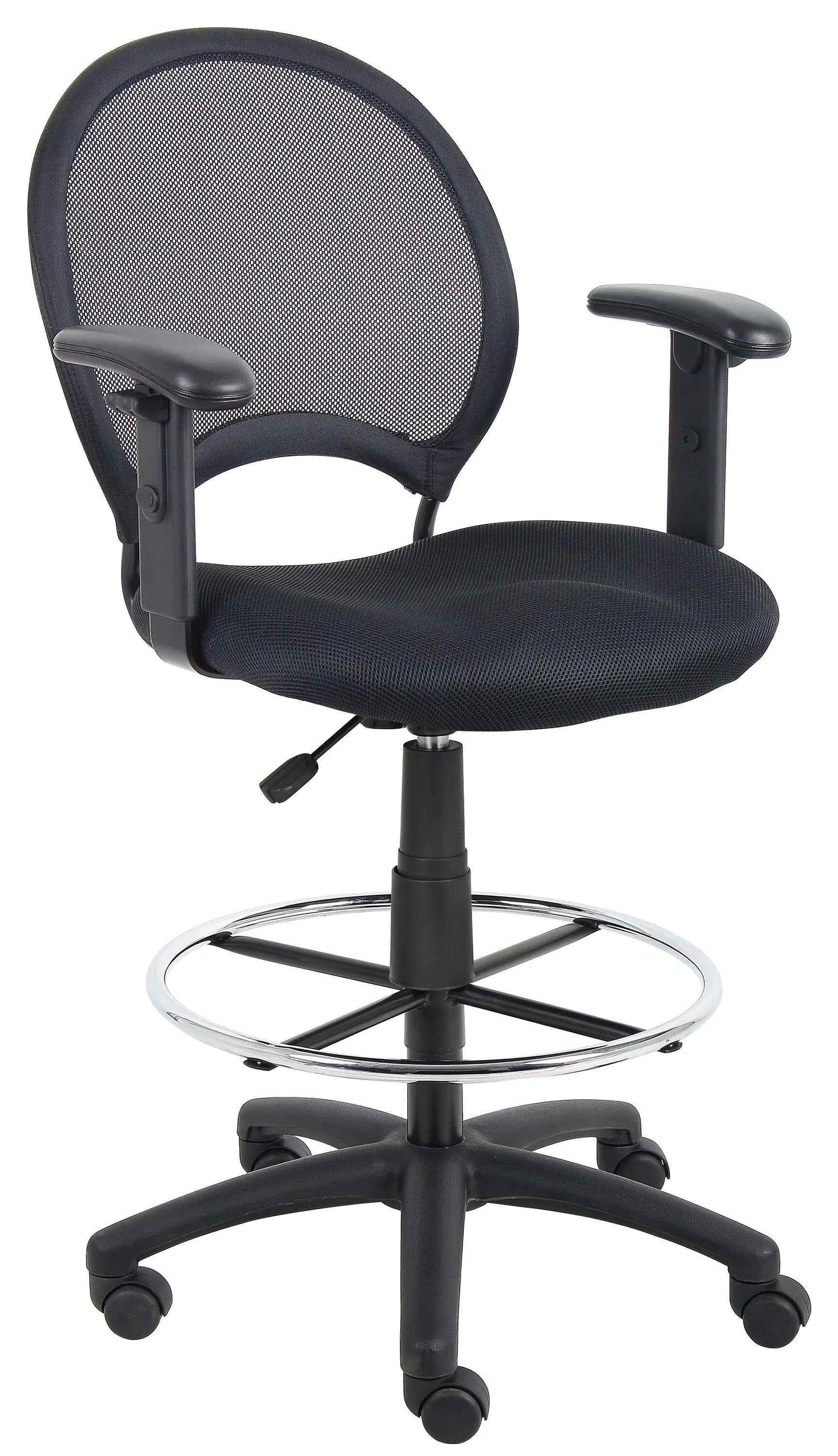 Mesh Drafting Stool with Adjustable Arms