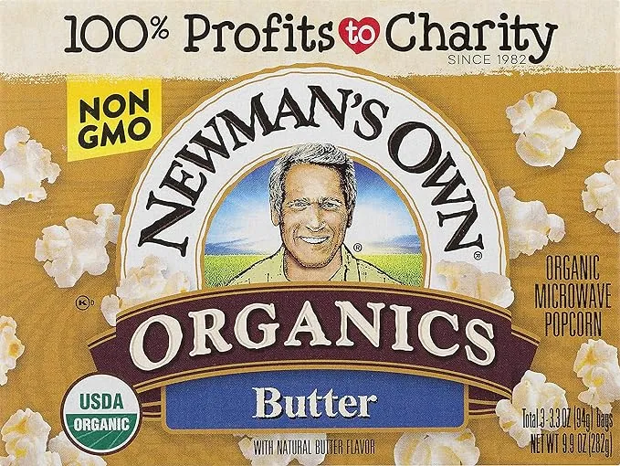 "Newman's Own Organics Butter - Popcorn 3 Bags/3.3 oz each - Pack of 12"