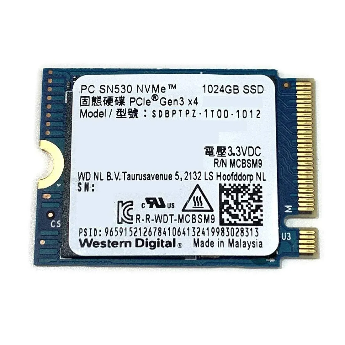 WD PC SN530 1TB M.2 NVMe SSD for Steam Deck PC