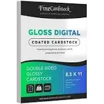 Double-Sided Heavyweight Gloss Digital C2S Cardstock Perfect for Color Laser Printing, Flyers, Brochures, Photos | 8.5 inch x 11 inch | 80lb Cover |