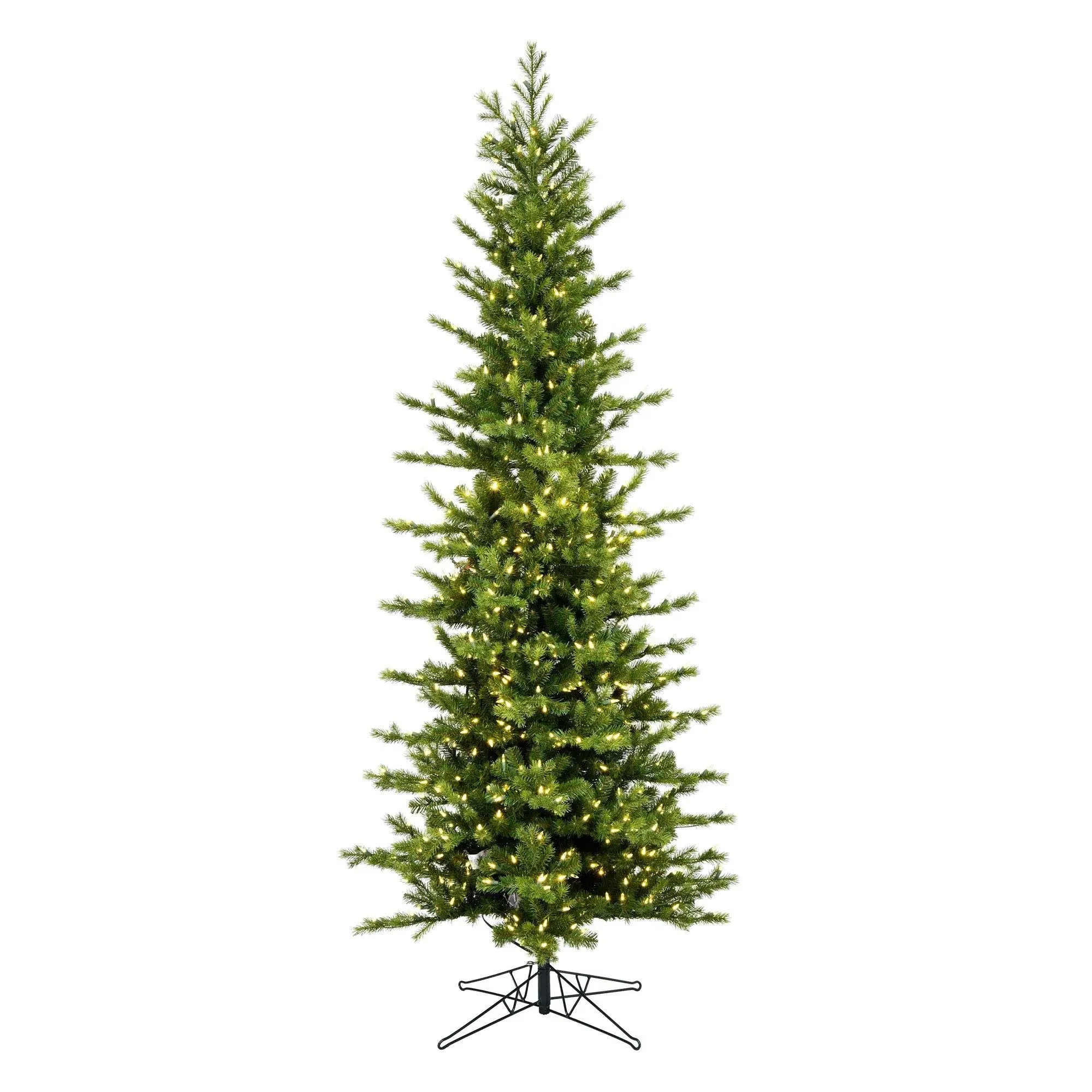 Vickerman 7.5\' x 38" Moutauk Pine Christmas Pencil Tree with Warm White LED