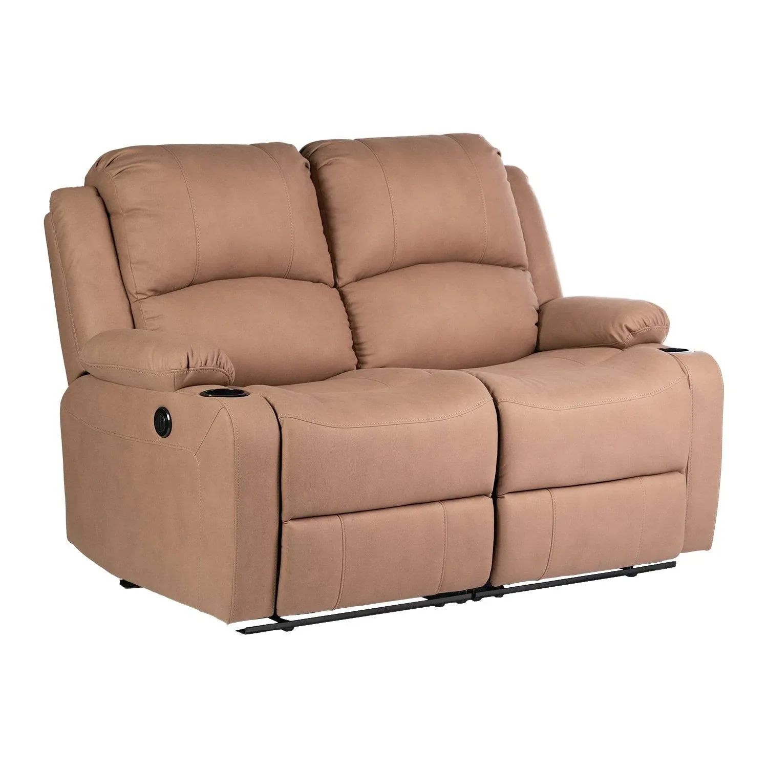 58" Wall Hugger Reclining RV Theater Seats | Double Recliner RV Sofa | RV Couch | Wall Hugger Recliner | RV Theater Seating | RV Furniture (Powered, Sand)