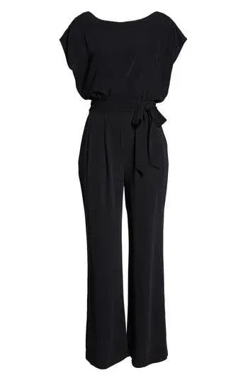 Eliza J womens Cap Sleeve Wide Leg Jumpsuit