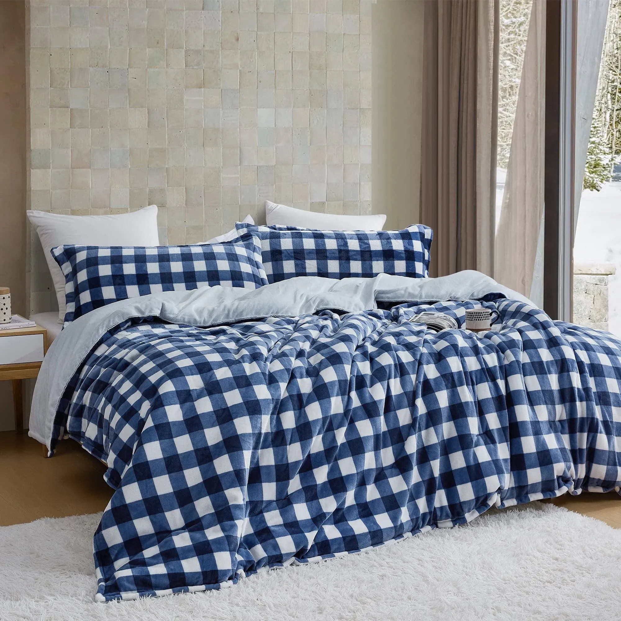 Byourbed Ah, Yes The Scottish Winter - Coma Inducer® Oversized King Comforter - Blue Checkered Plaid