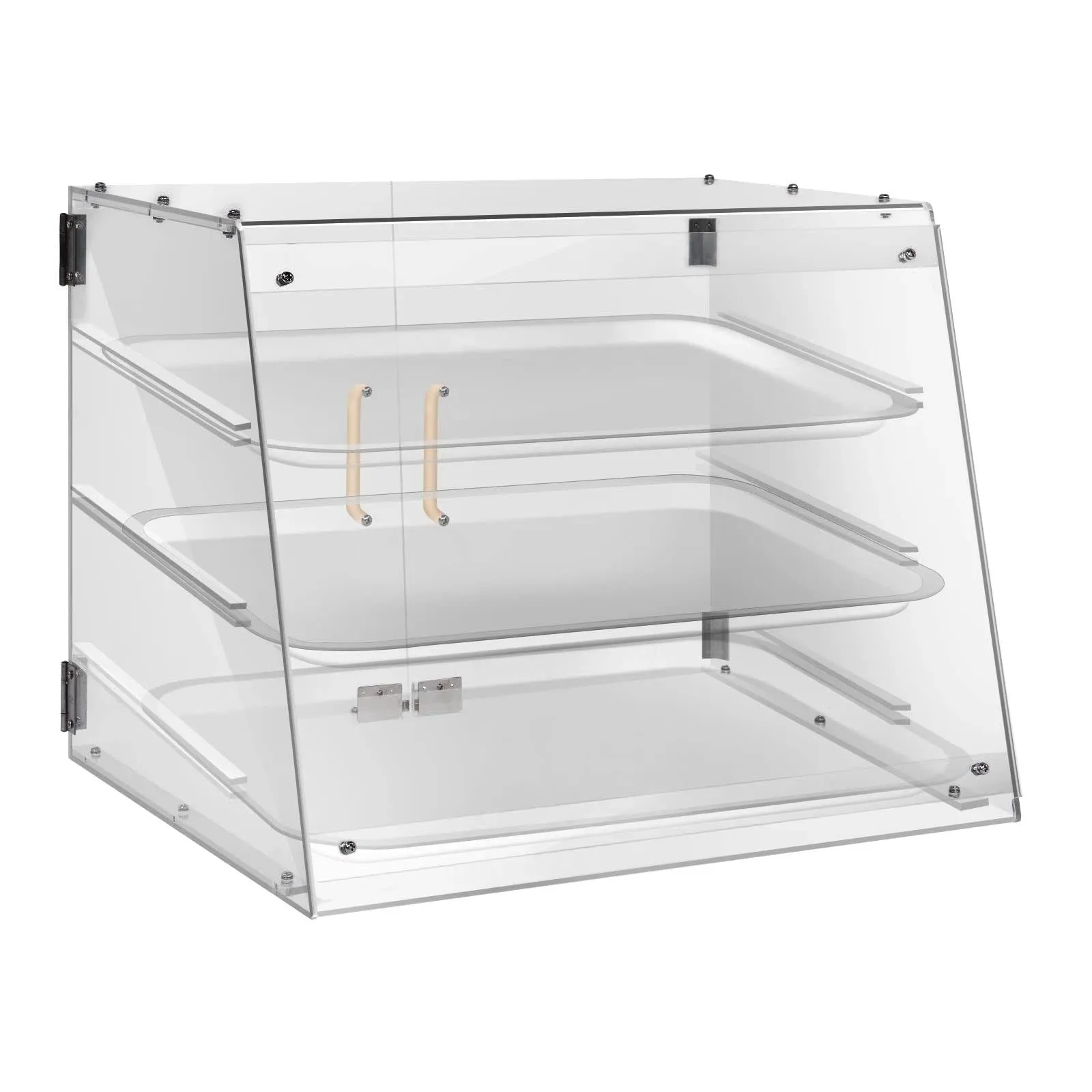 Wutfly 3 Tray Bakery Display Case with Rear Doors - 21&#034; x 17 3/4&#034; x 16 1/2&#034;