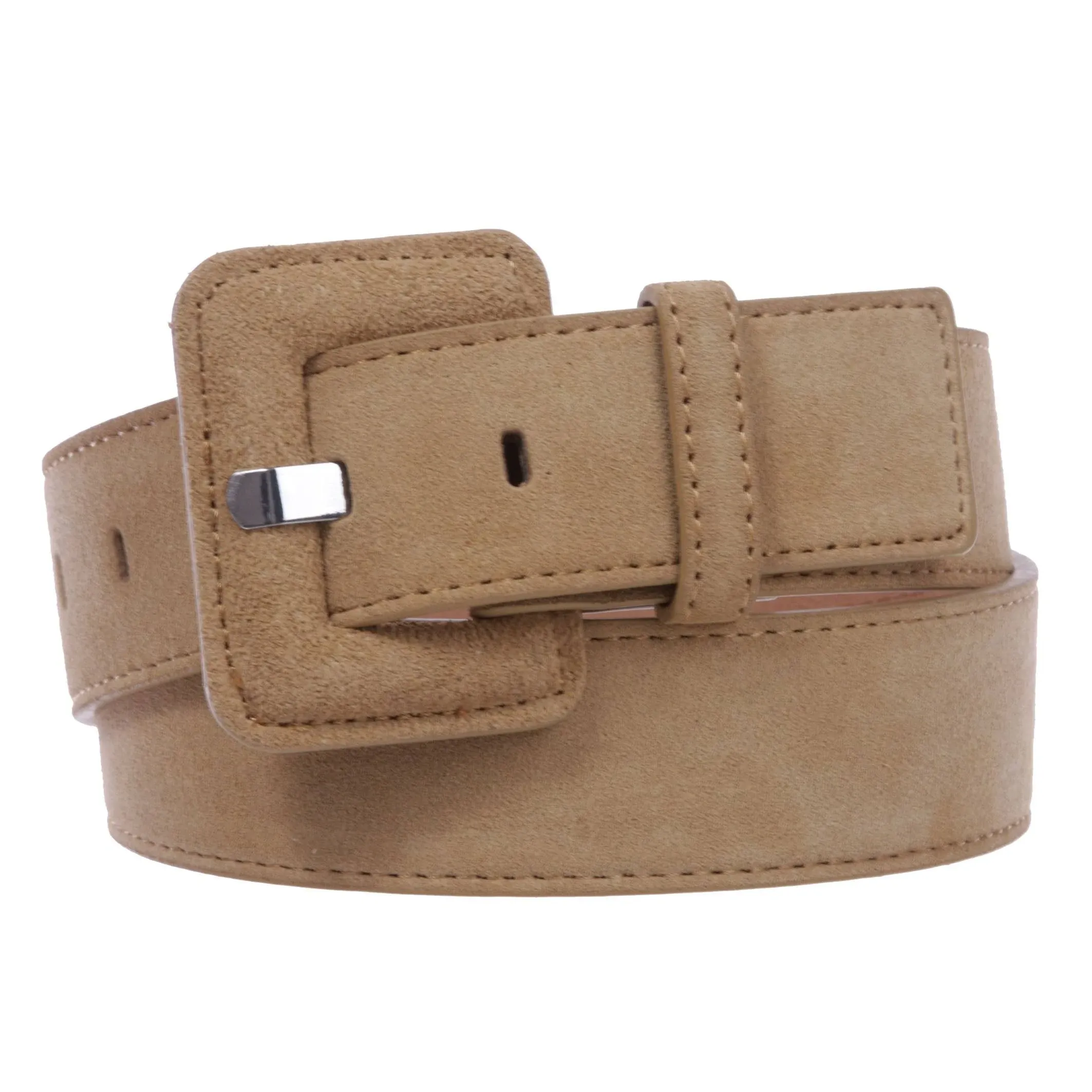 Beltiscool Women's Stitching-Edged Suede Leather Belt