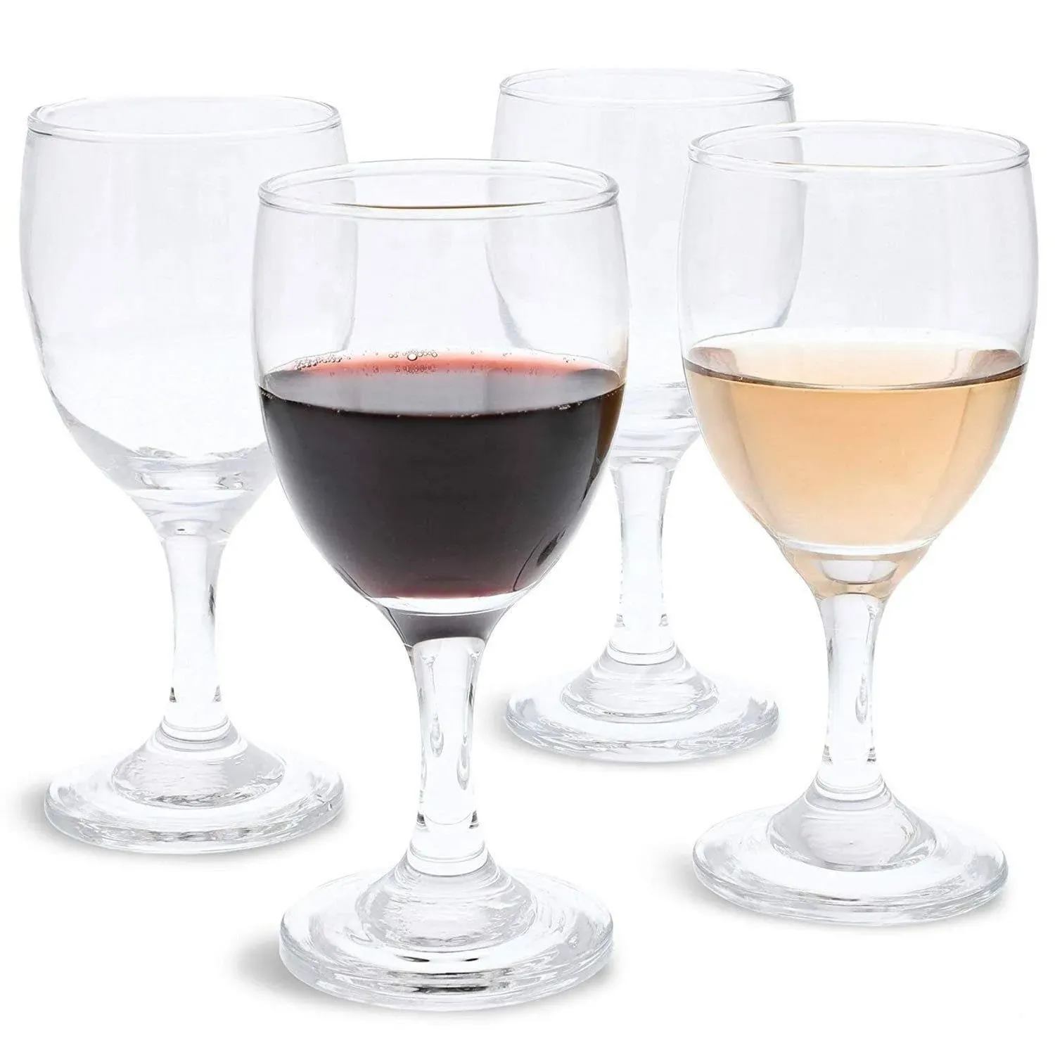 Juvale Stemmed Wine Glasses, Set of 4 for Housewarming Gift, Anniversary, Wedding (4.5 oz)