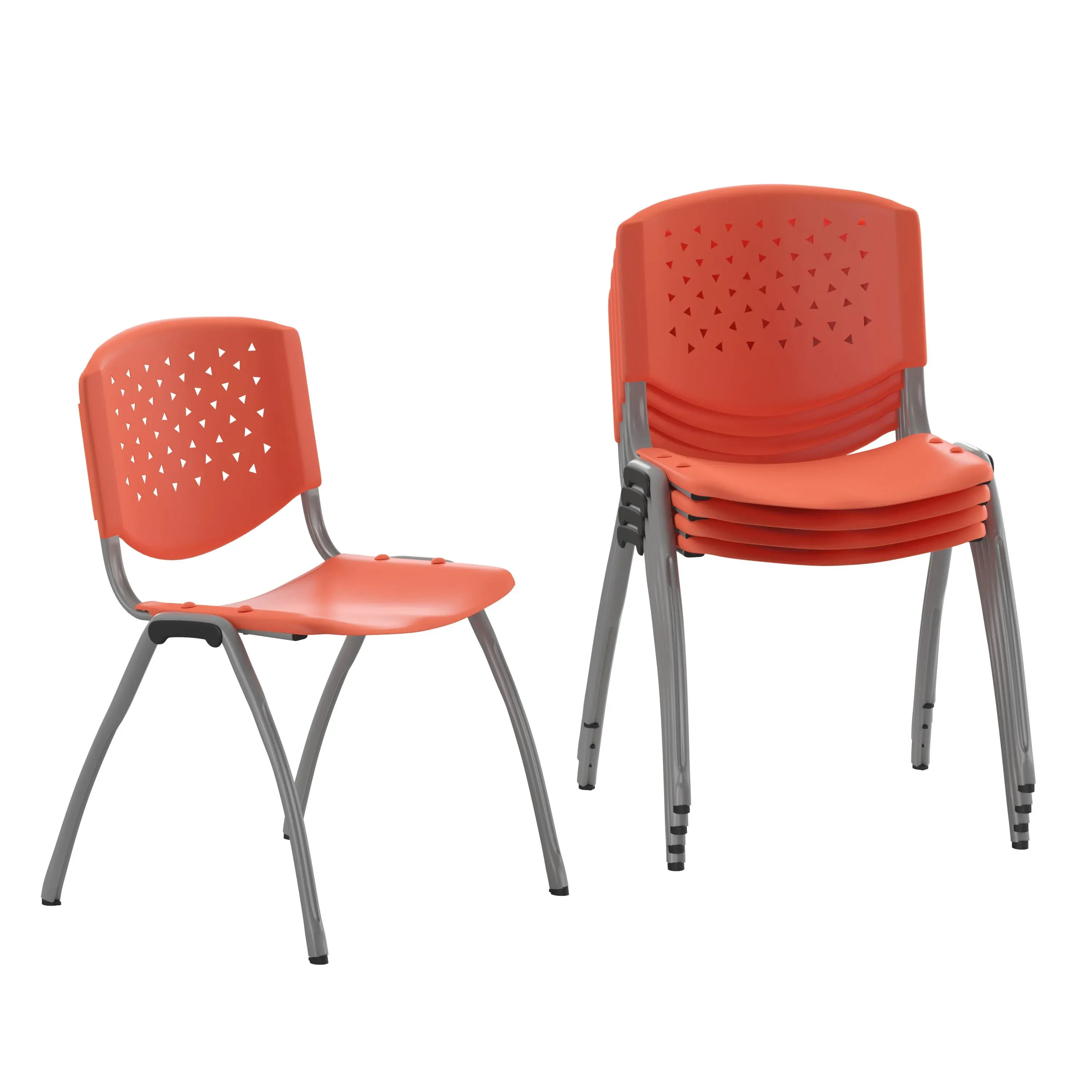 Flash Furniture HERCULES Series Plastic Stack Chair Orange 5 Pack (5RUTF01AOR)