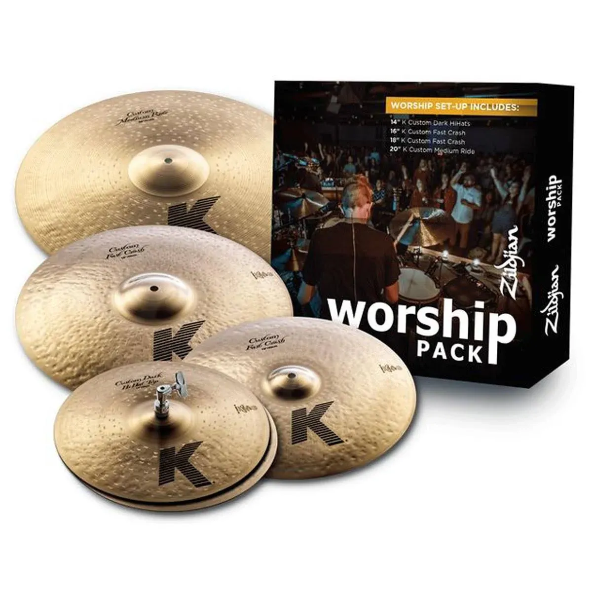 Zildjian Zildjian K Custom Worship Cymbal Pack With Free 18" Cymbal