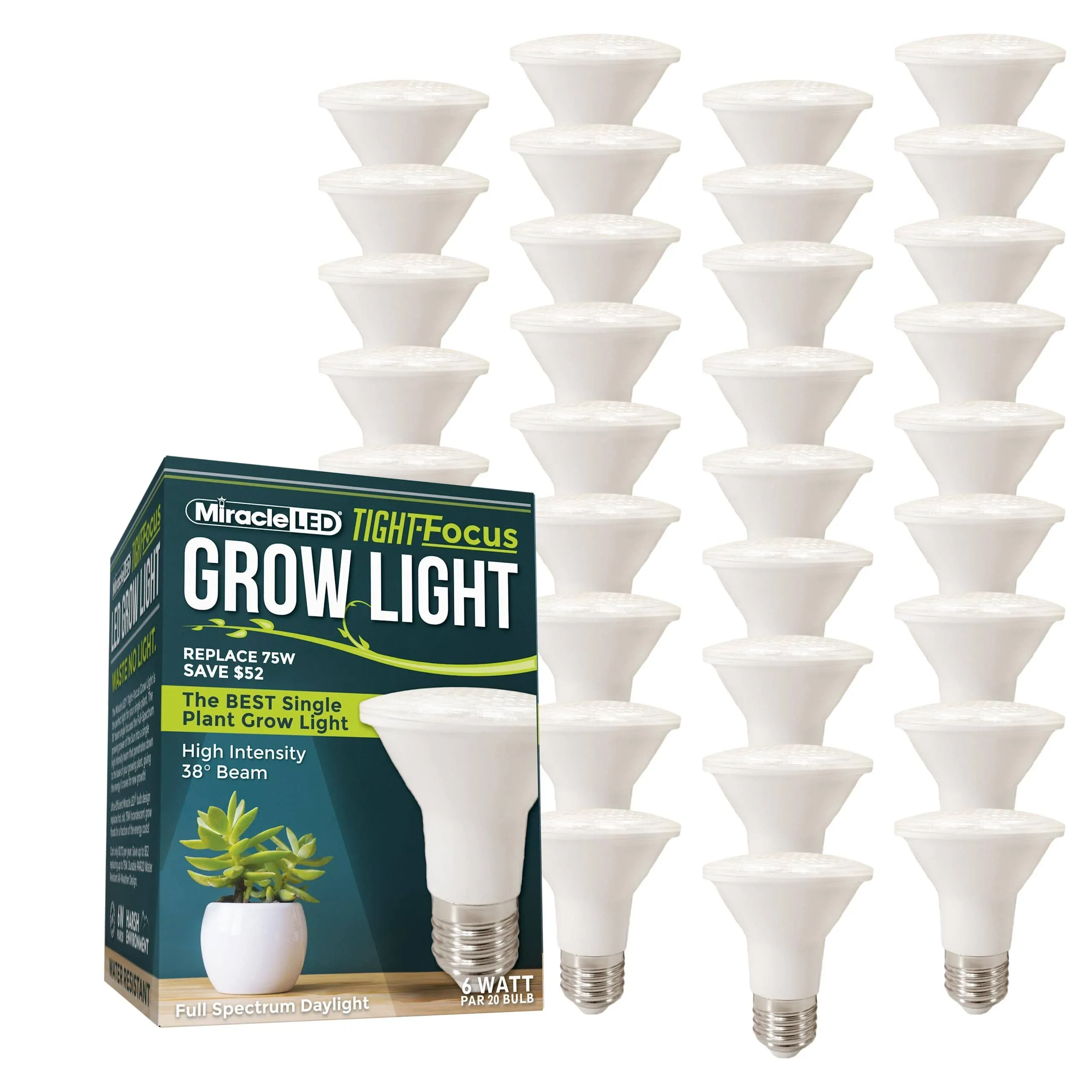 Miracle LED Tight Focus LED Full Spectrum Daylight Single Plant Growing Bulb