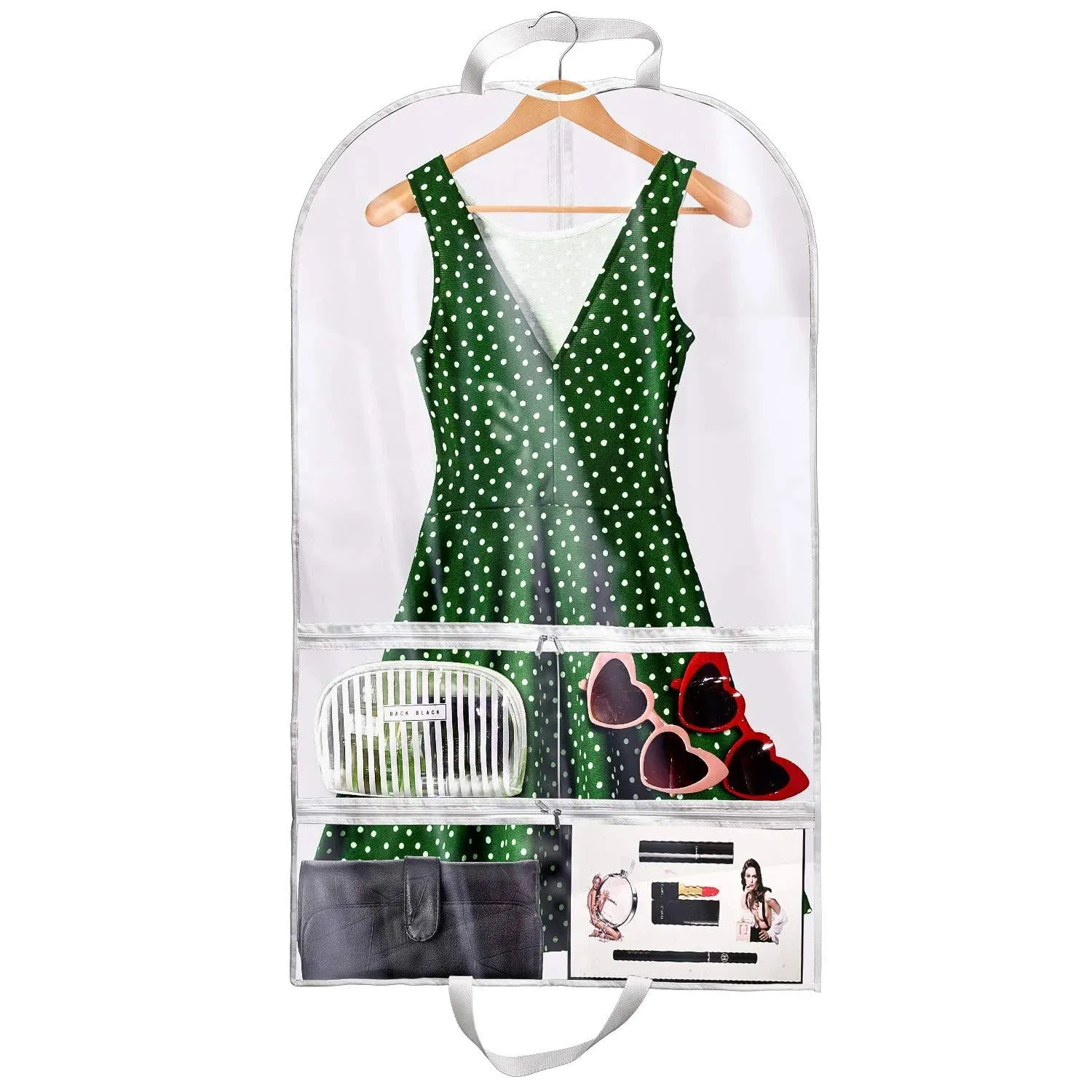 Maitys 1 Piece Clear PVC Hanging Costume Garment Bag Costume Bags Suit Cover with ...