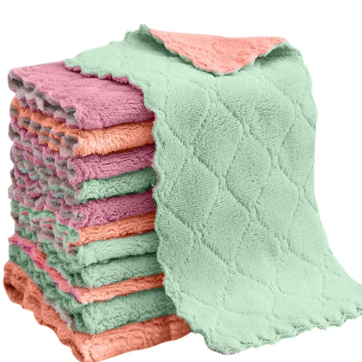 Microfiber Cleaning Cloth 12-Pack 6&#034;X10&#034;Dish Towel for Kitchen