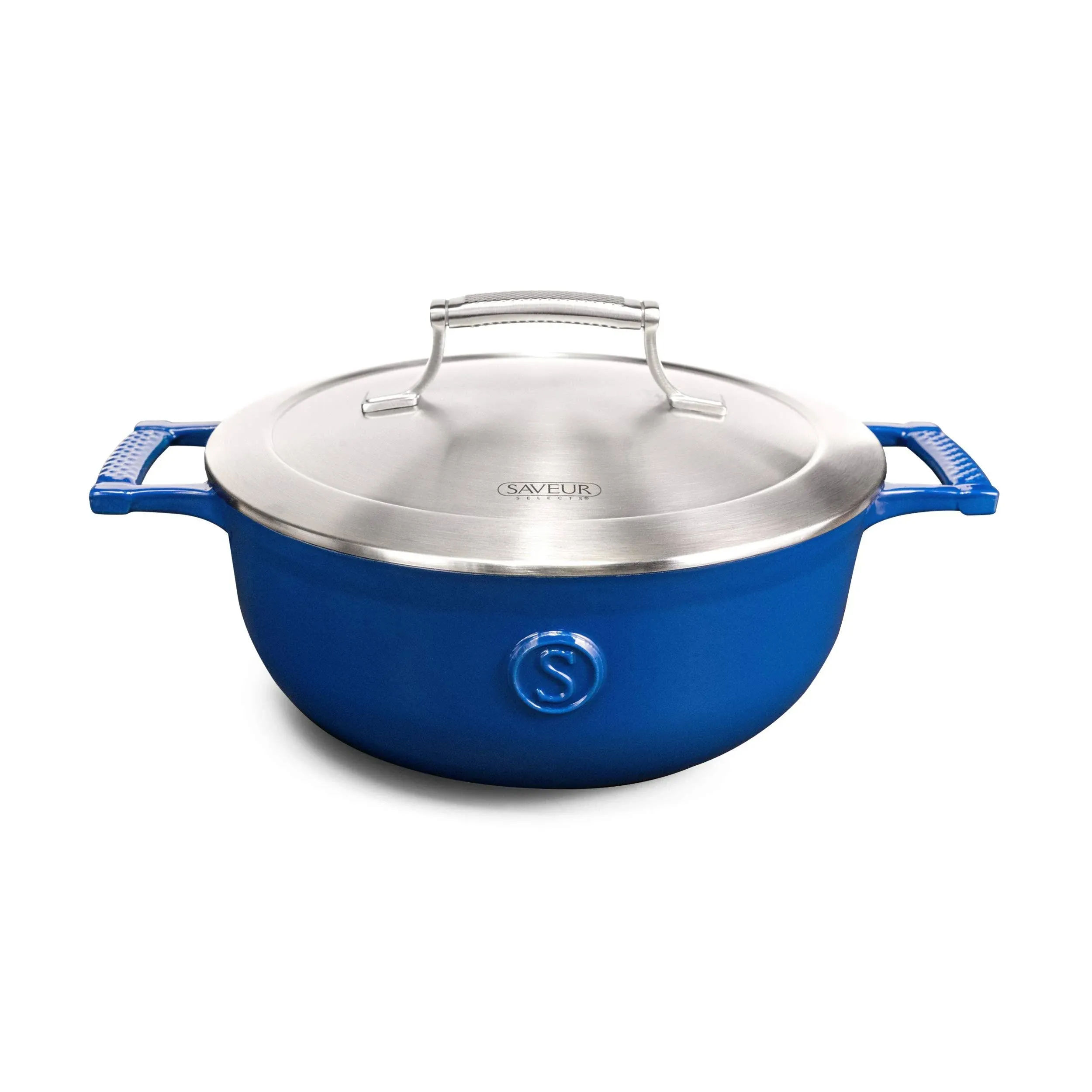 SAVEUR SELECTS Enameled Cast Iron 3-1/2-Quart Saucier with Stainless Steel Li...