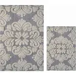 Better Trends 2-Piece Medallion Bath Rug Set - Gray/Natural