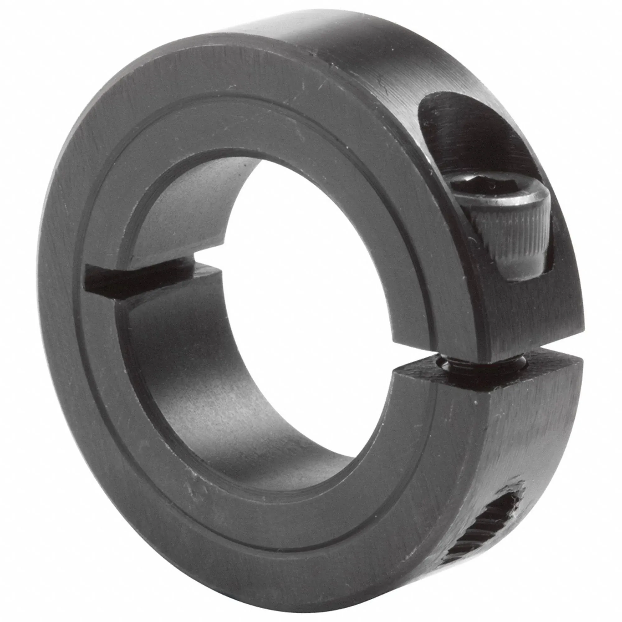 1C-100 Black Oxide Plated Steel One-Piece Clamping Collar, 1" Bore Size, 1-3/4" Outside Diameter, 1/4"-28 x 5/8" Set Screw