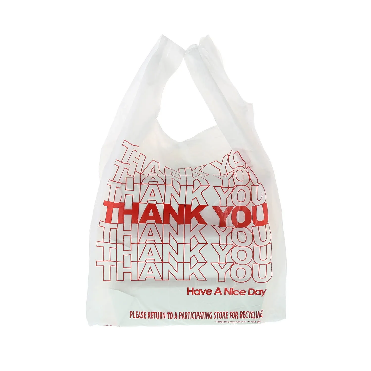 Duro Thank You Plastic Bag, White - 1000 count