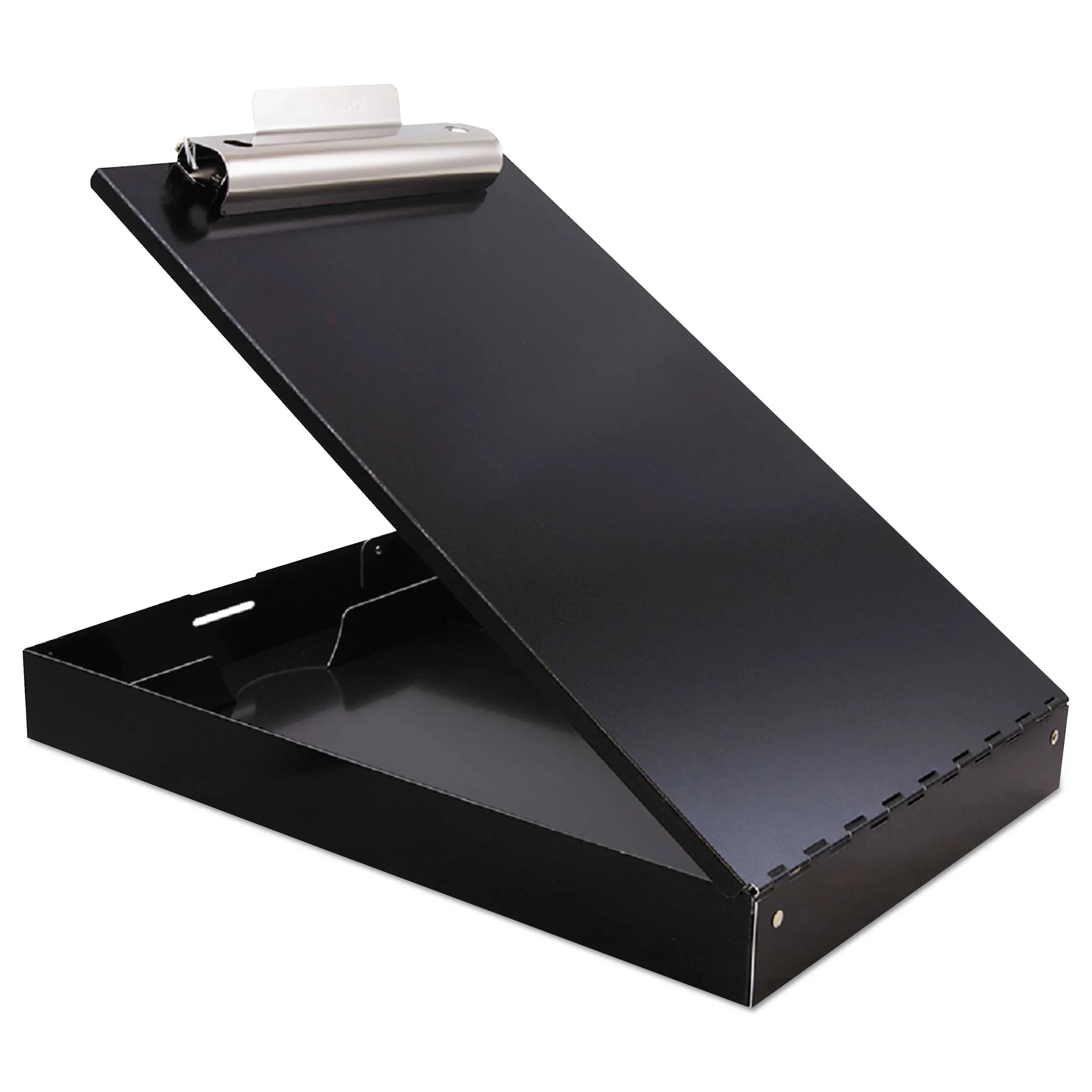 Saunders Redi-Rite Aluminum Storage Clipboard - 8 1/2" x 11" - Aluminum - Black - 1 Each