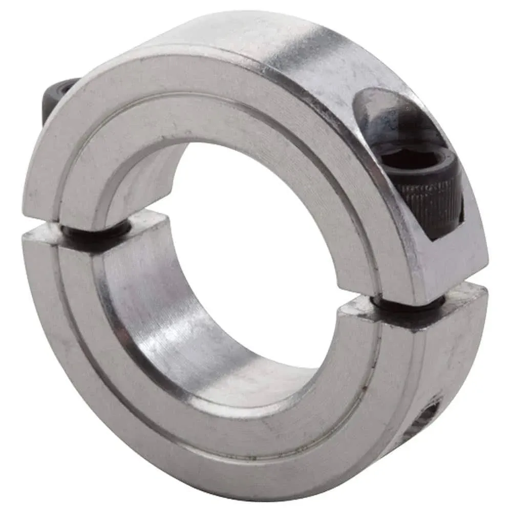 CLIMAX METAL PRODUCTS Shaft Collar: 2-Piece, Inch, Round, Clamp On, 1 1/2 in Bore Dia, Aluminum