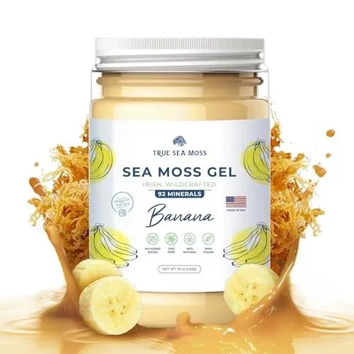 TrueSeaMoss Wildcrafted Irish Sea Moss Gel – Nutritious Raw Seamoss Rich in Minerals, Proteins & Vitamins – Health Supplement, Vegan-Friendly Made