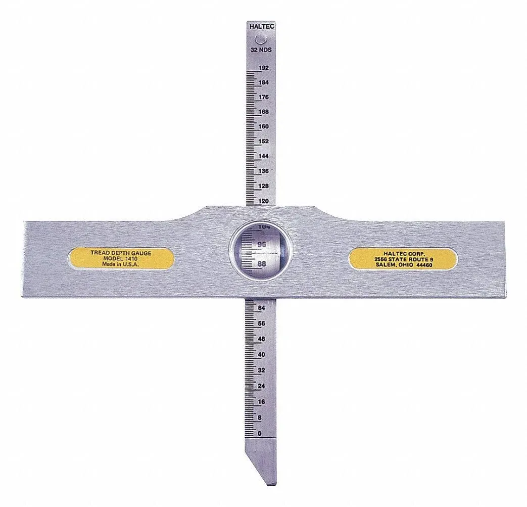 Haltec N-1410 Tread Depth Gauge,Aluminum<wbr/>,7 In. L