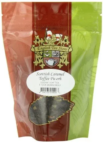 English Tea Store Loose Leaf, Scottish Caramel Toffee Pu-erh, 4 Oz