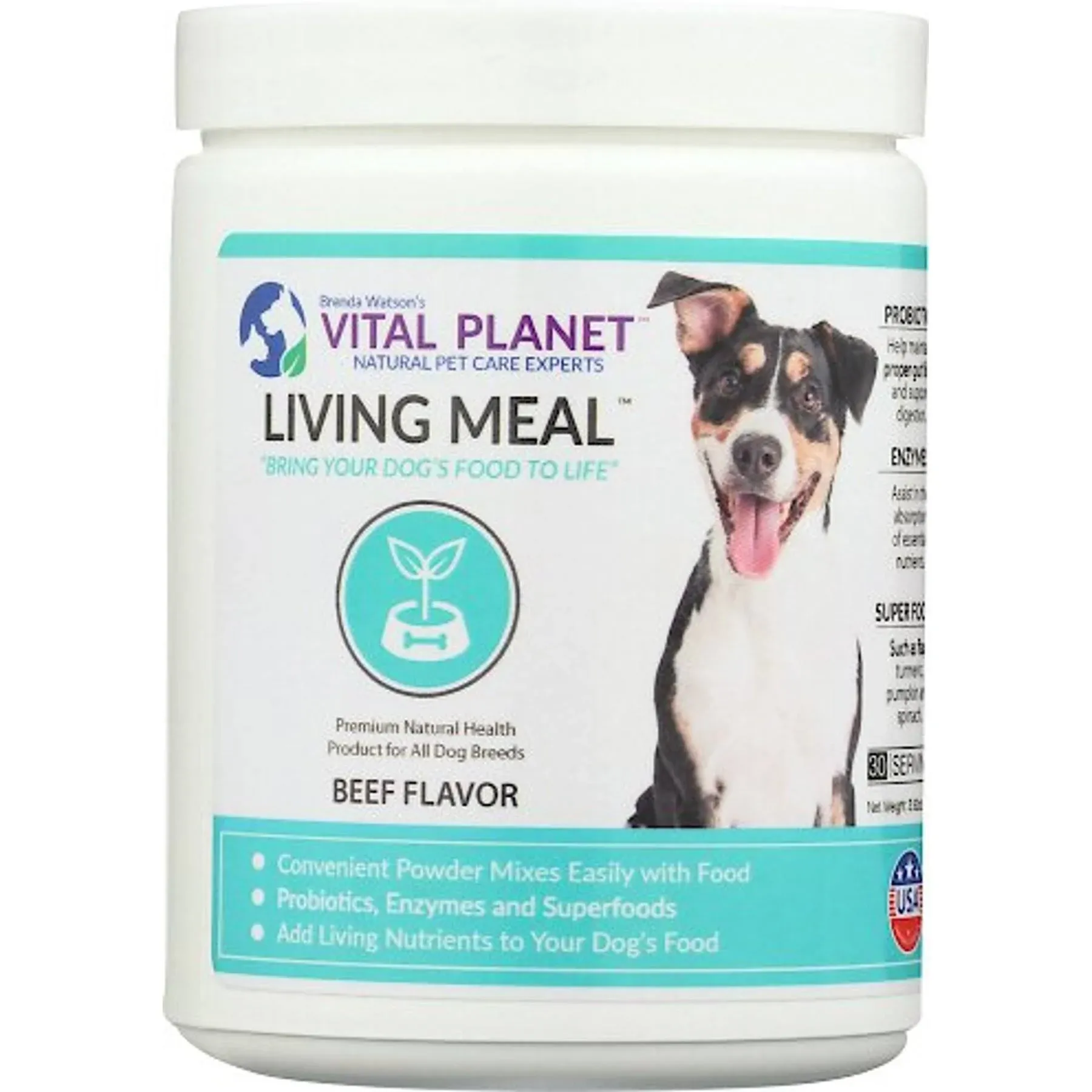 Vital Planet Living Meal Dog Beef Flavor - 3.9 oz - Powder