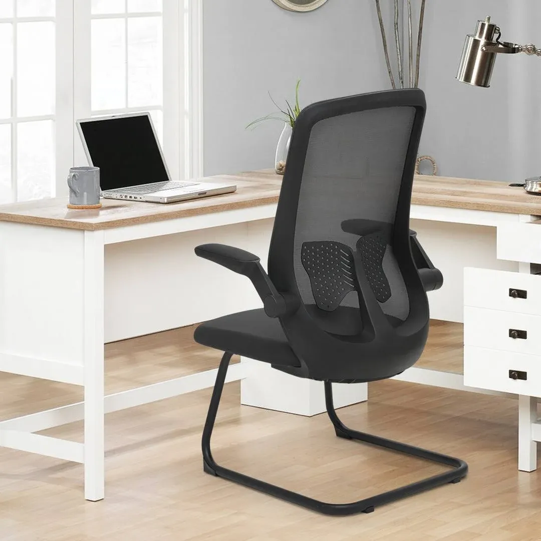 Ergonomic Task Chair, Mesh Office Seat with Lumbar Support Backrest & Flip-Up ...