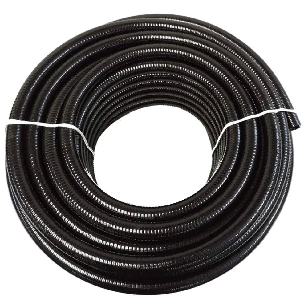 2" Dia. x 100 ft - HydroMaxx® Black Flexible PVC Pipe, Hose and Tubing for Koi Ponds, Irrigation and Water Gardens.