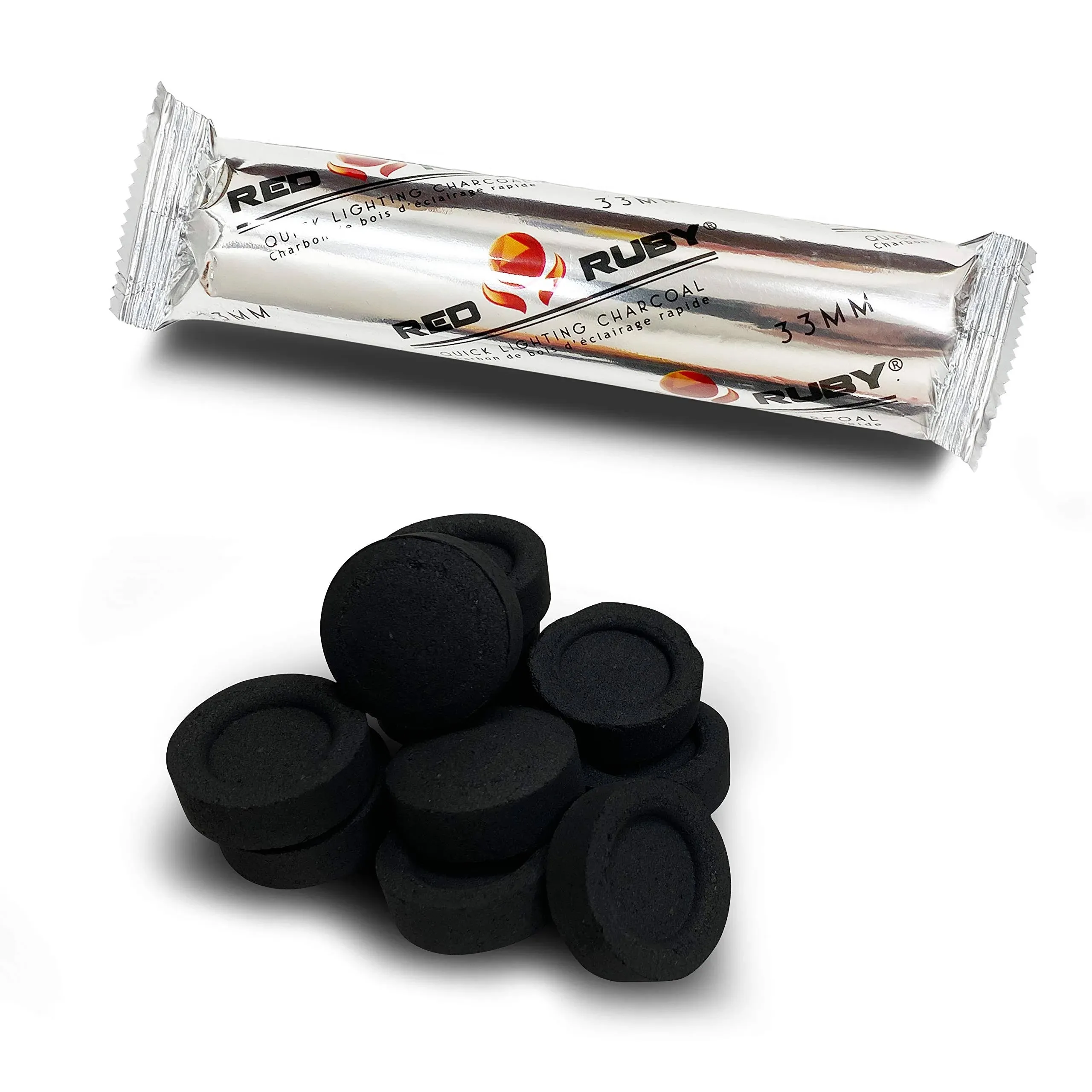 Charcoal Tablets for Incense - Quick Light Coal Tablets - Charcoal Disks - 33 mm ...