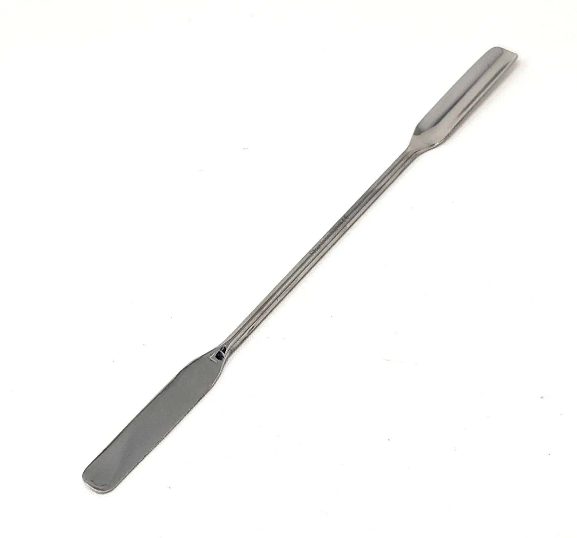 Stainless Steel Double Ended Micro Lab Spatula Sampler, Semi Circle Scoop Spoon & Tapered Arrow End, 7" Length