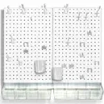 Azar 900945-WHT 70-Piece Pegboard Organizer Kit (2- 13.5" x 22")