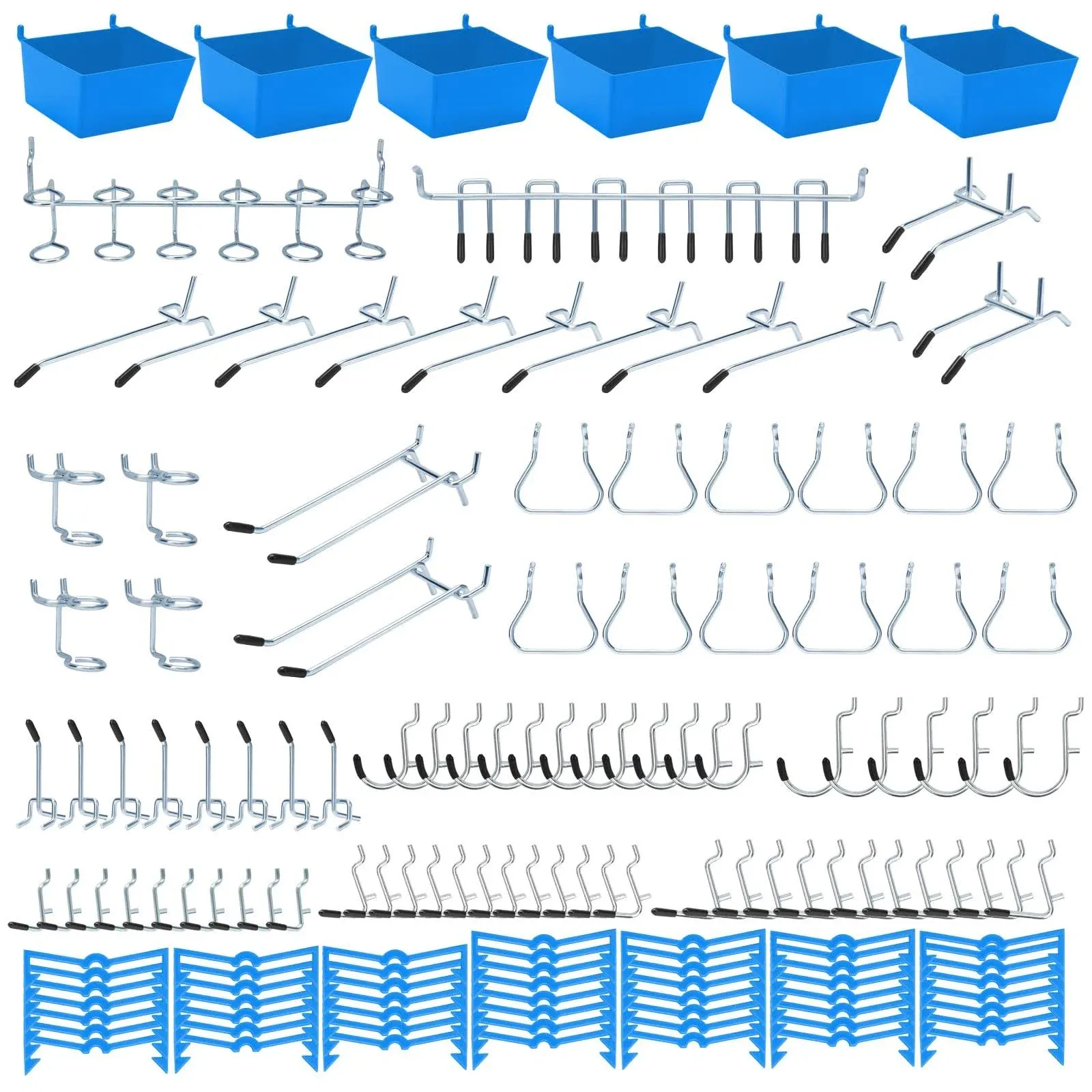 148PCS Pegboard Accessories Organizer Kit Pegboard Bins Pegboard Set for Tool...