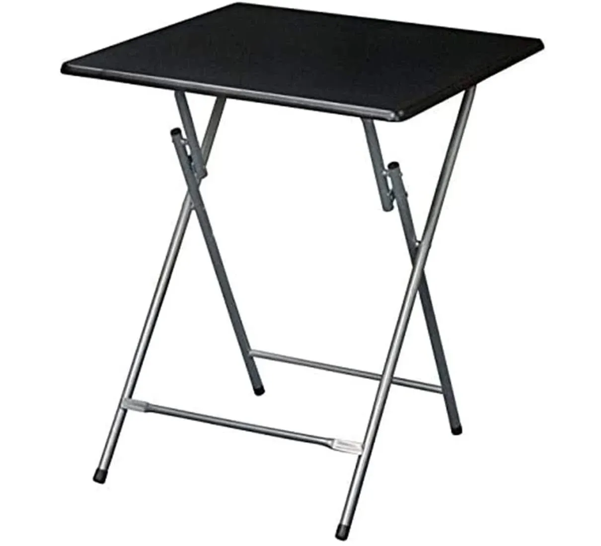 eHemco Extra Large Metal Folding TV Tray Table for Eating, Black Top