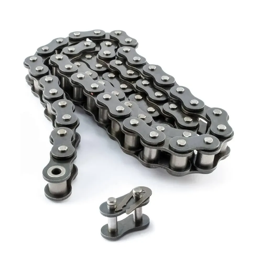 PGN #40 Roller Chain - 3 Feet + Free Connecting Link - Carbon Steel Chains fo...